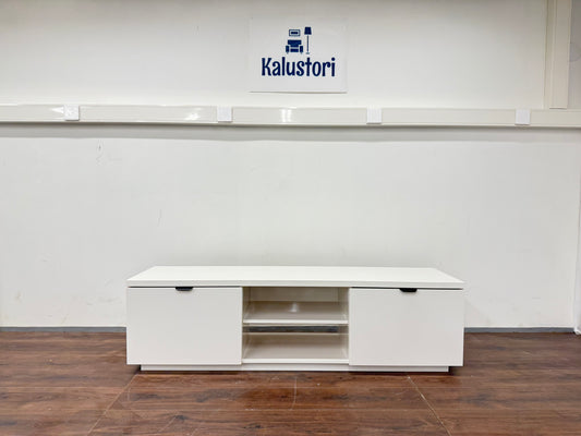 Ikea BYÅS Tv-taso, korkeakiilto valkoinen, 160x42x45 cm Kalustori