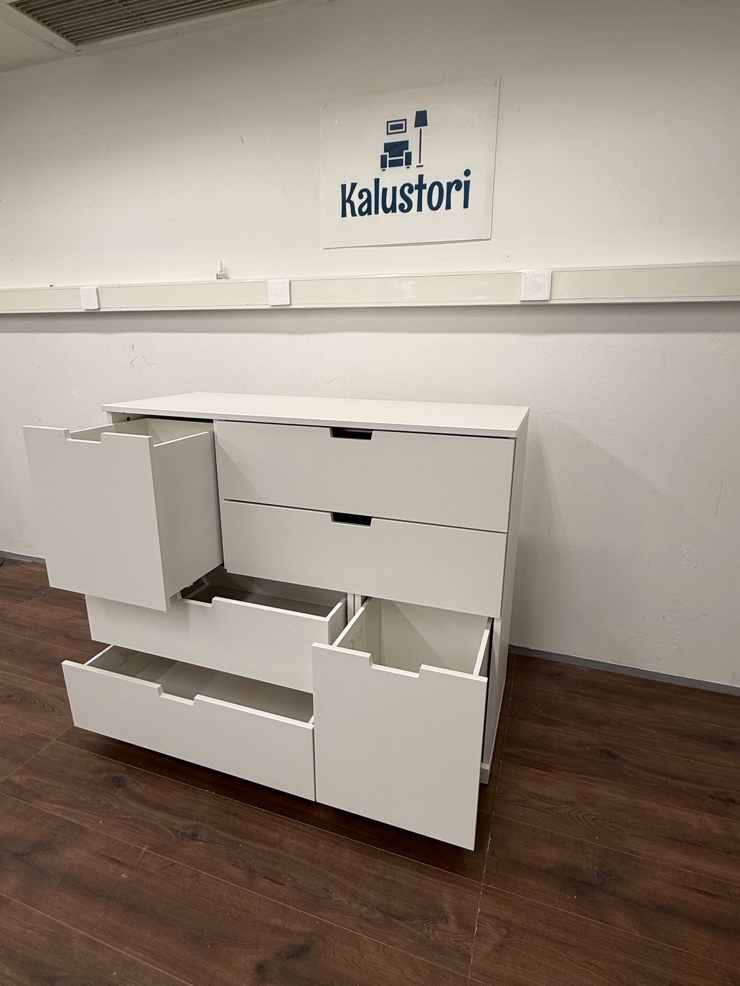 Ikea NORDLI Lipasto, 6 laatikkoa, valkoinen, 120x99 cm Kalustori