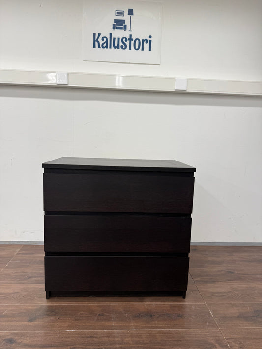 Ikea MALM Lipasto, 4 laatikkoa, musta, 80x100 cm Kalustori