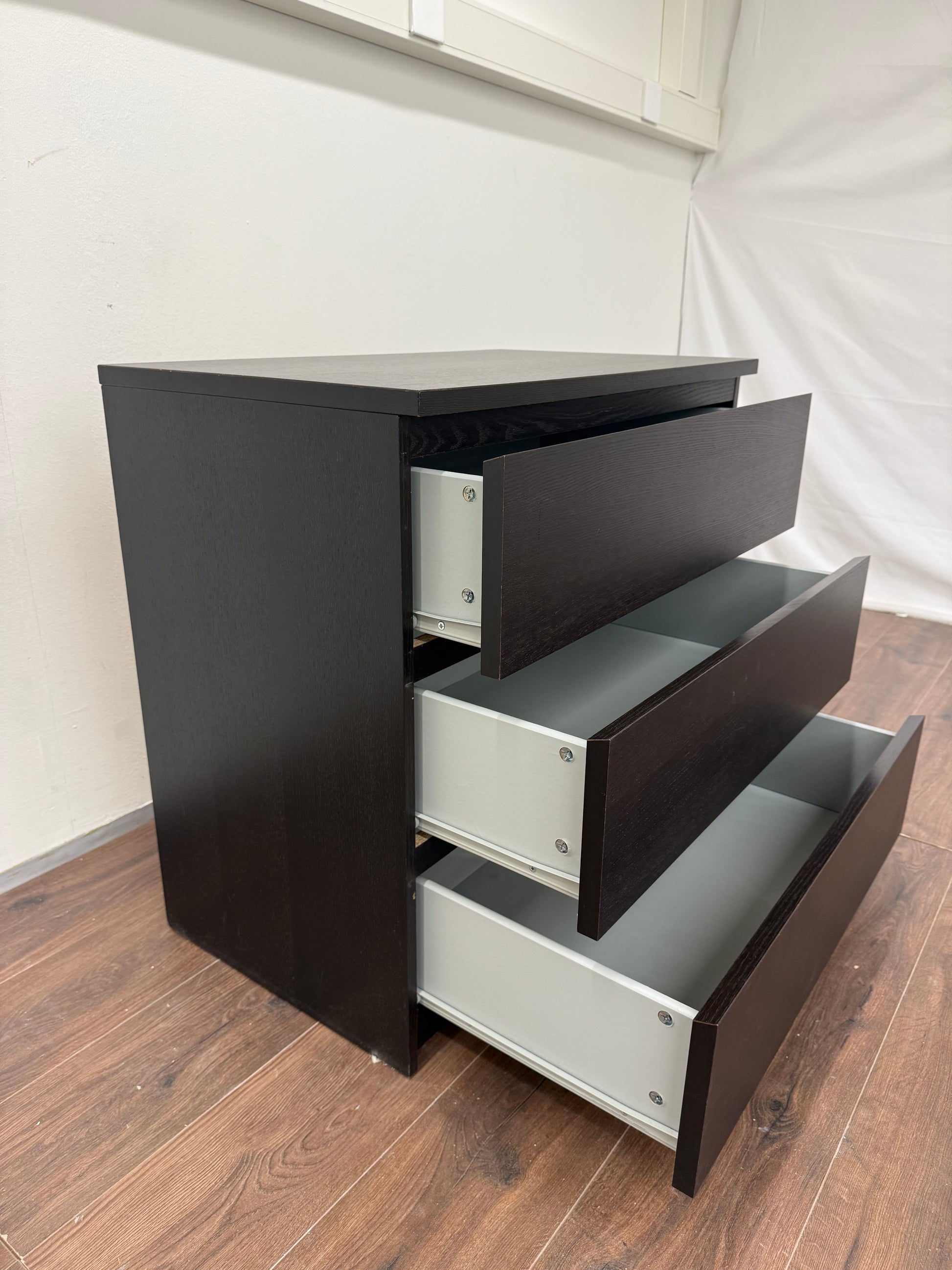 Ikea MALM Lipasto, 4 laatikkoa, musta, 80x100 cm Kalustori