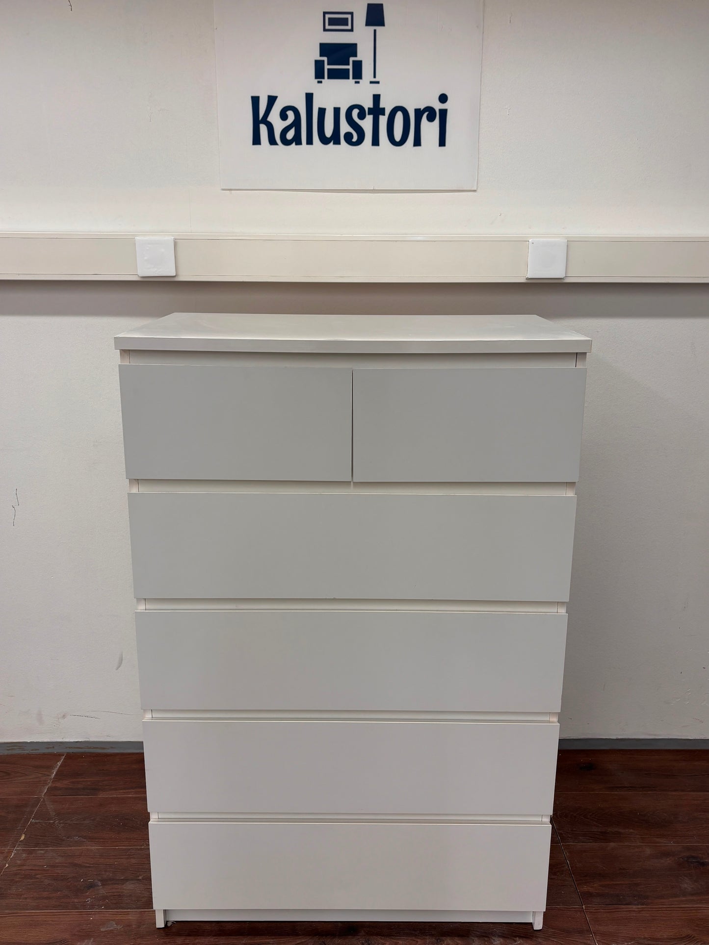 Ikea MALM Lipasto, 6 laatikkoa, valkoinen, 80x123 cm Kalustori