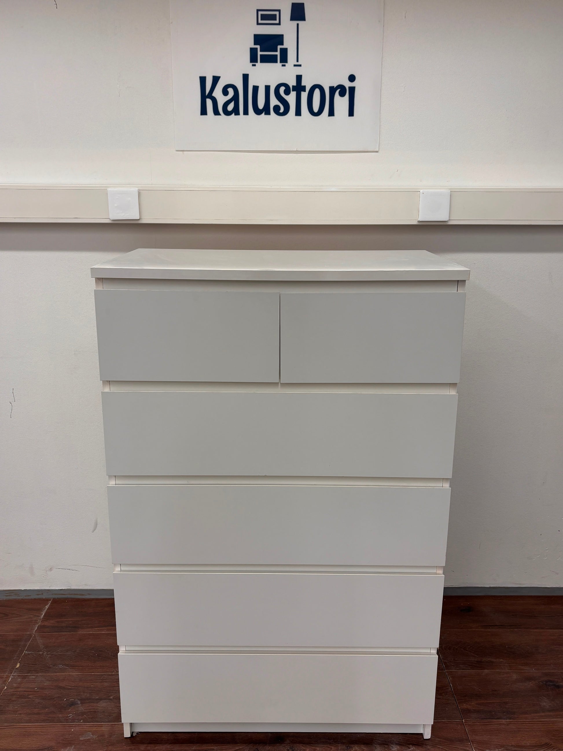 Ikea MALM Lipasto, 6 laatikkoa, valkoinen, 80x123 cm Kalustori