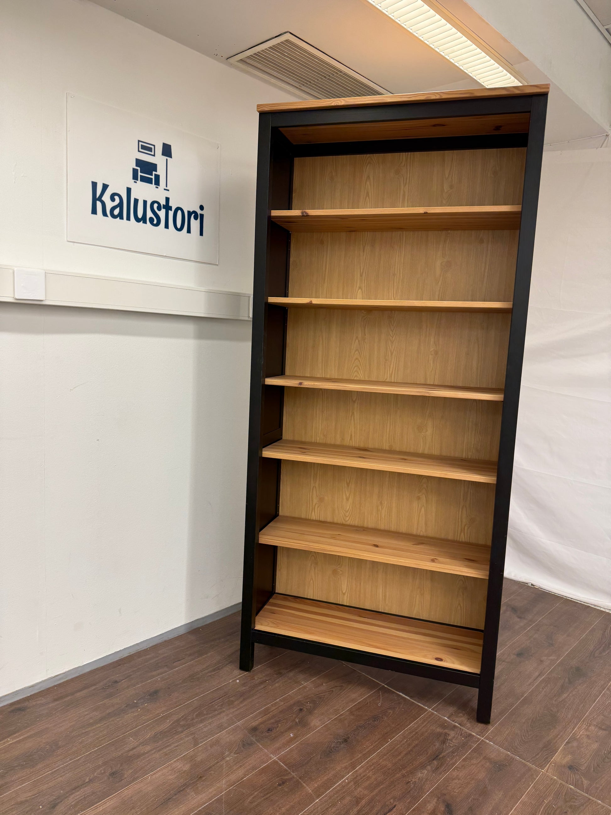 Ikea HEMNES Kirjahylly, mustanruskea/vaaleanruskea, 90x197 cm Kalustori