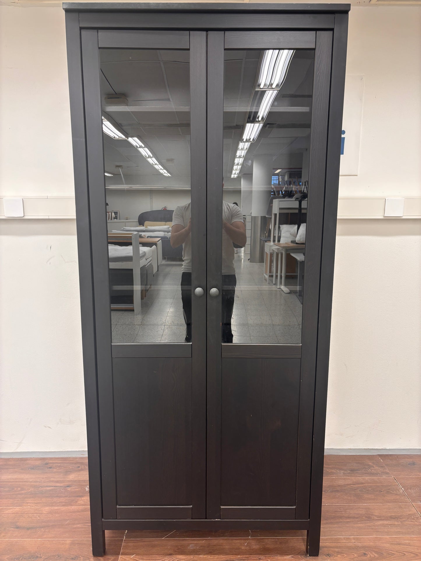 IKEA Hemnes ,vitriinikaappi ,mustanruskea Kalustori