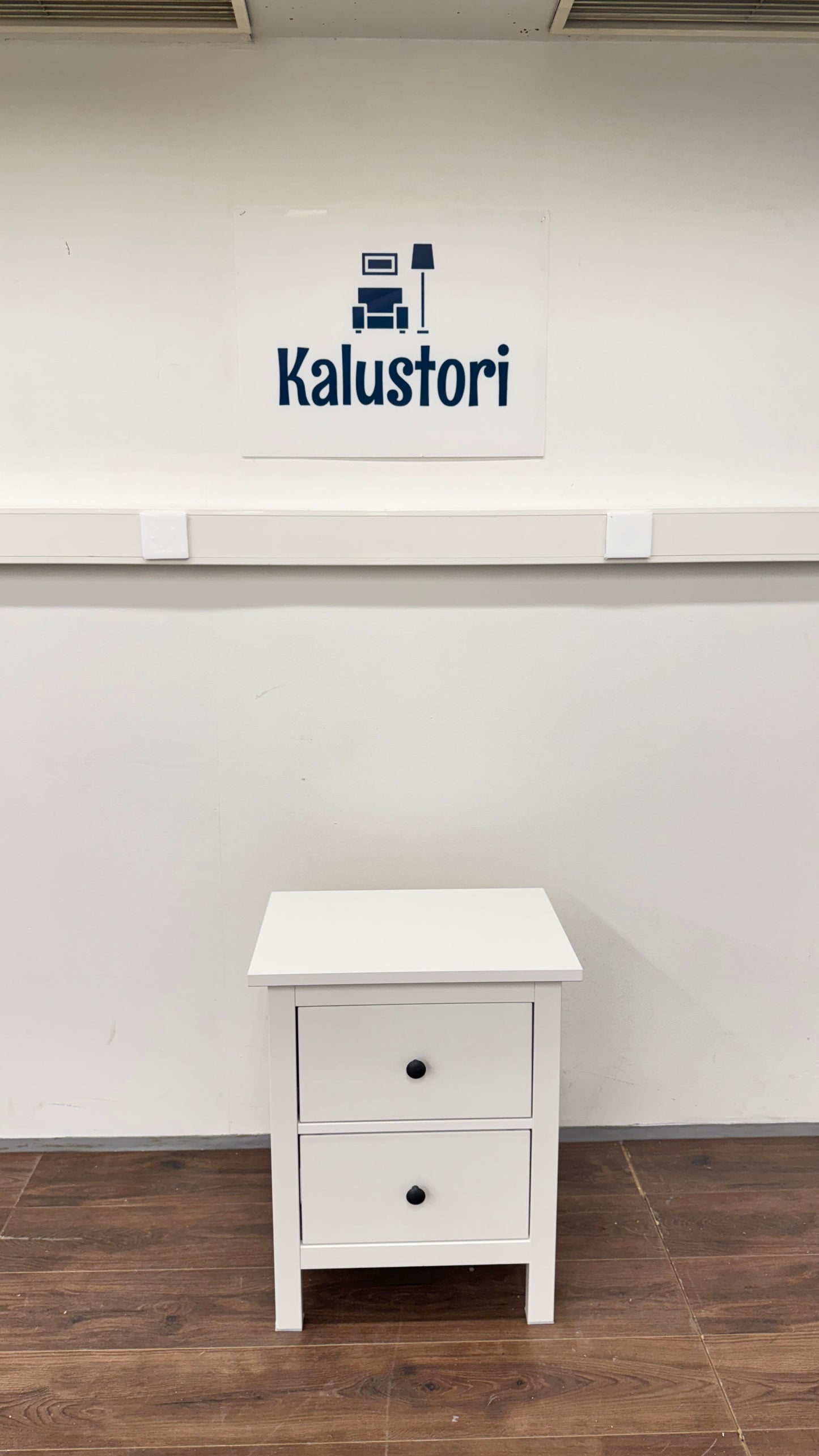 Ikea HEMNES Lipasto, 2 laatikkoa, valkoiseksi petsattu, 54x66 cm Kalustori