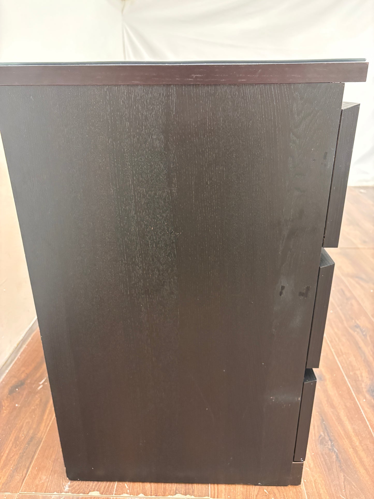 Ikea Malm 6 Laatikkoa Lipasto, musta, 160x78 cm/Senkki (Lasilevyllä) Kalustori
