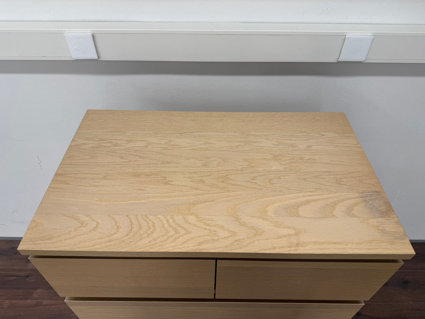 Ikea MALM Lipasto, 6 laatikkoa, vaaleaksi petsattu tammiviilu, 80x123 cm Kalustori