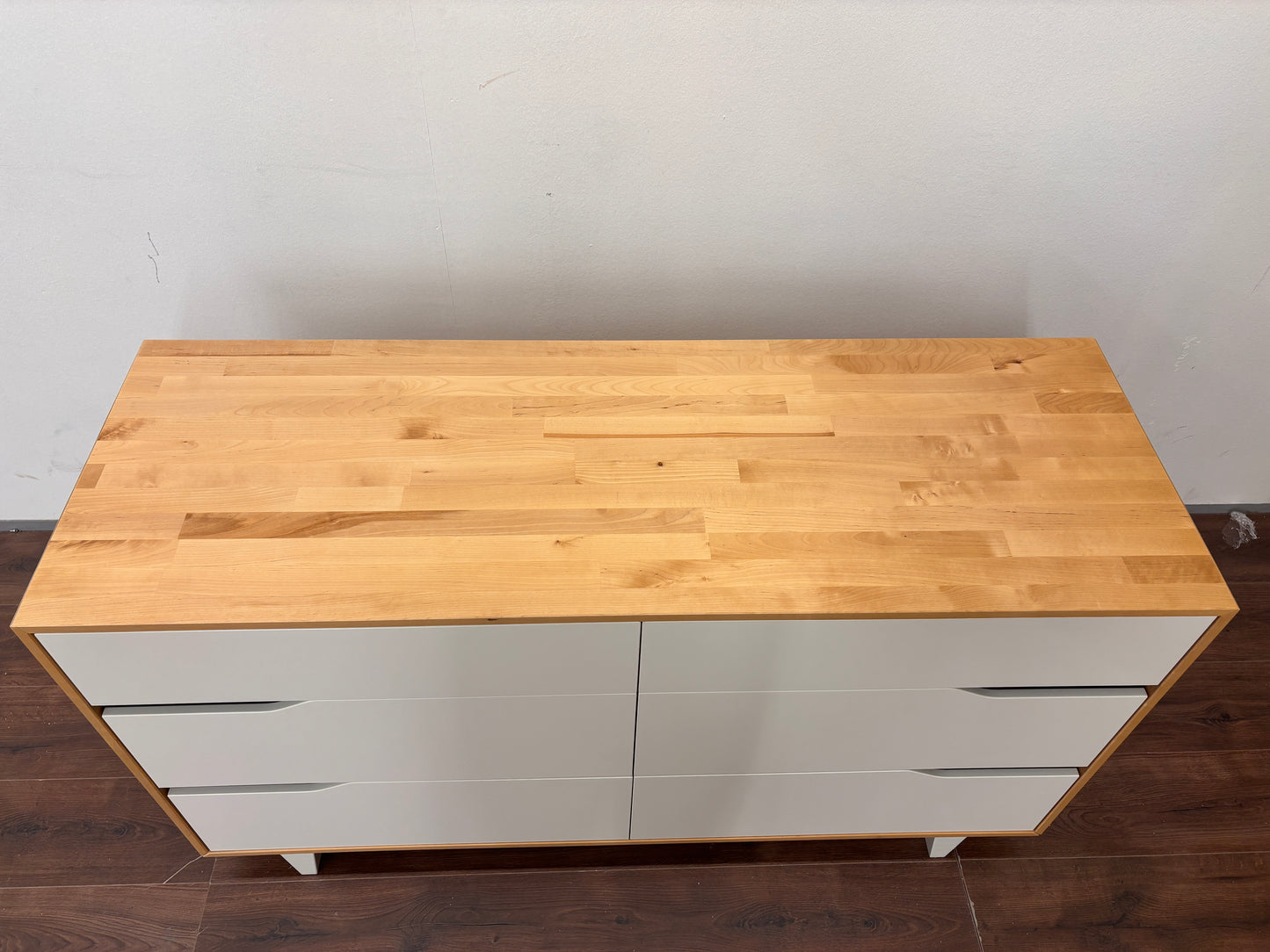 Ikea Mandal valkoinen ja luonnonvärinen kuuden laatikon lipasto Kalustori