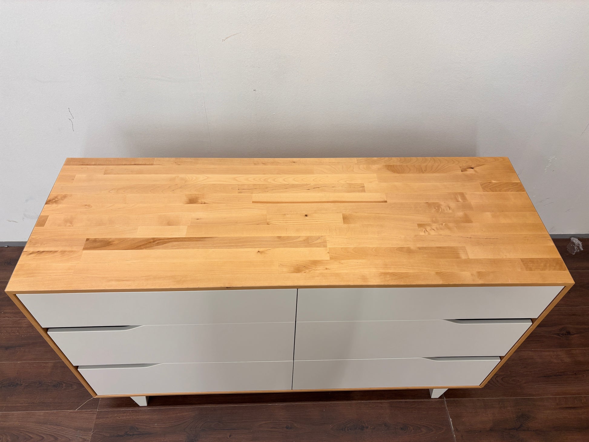 Ikea Mandal valkoinen ja luonnonvärinen kuuden laatikon lipasto Kalustori