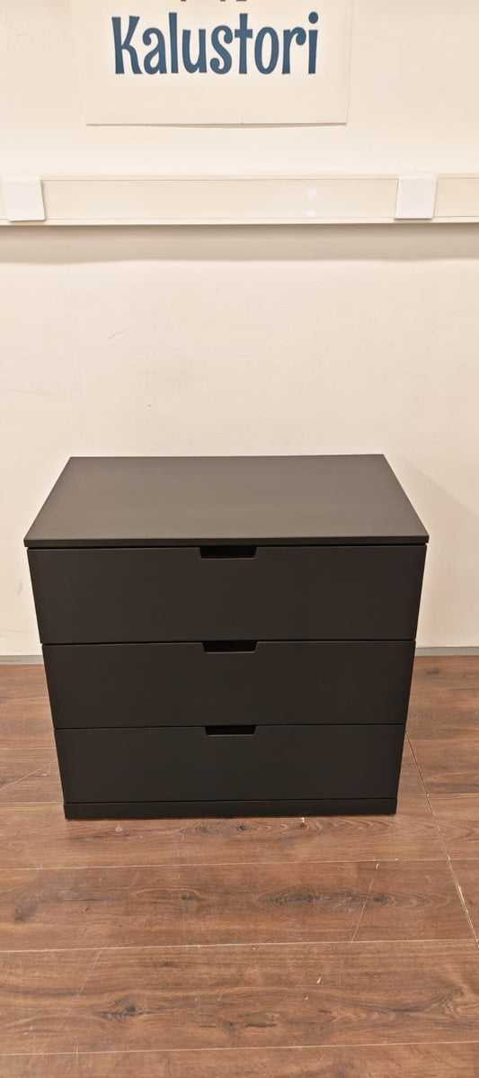 IKEA NORDLI Lipasto, 3 laatikkoa, musta, 80 x 76 cm Kalustori