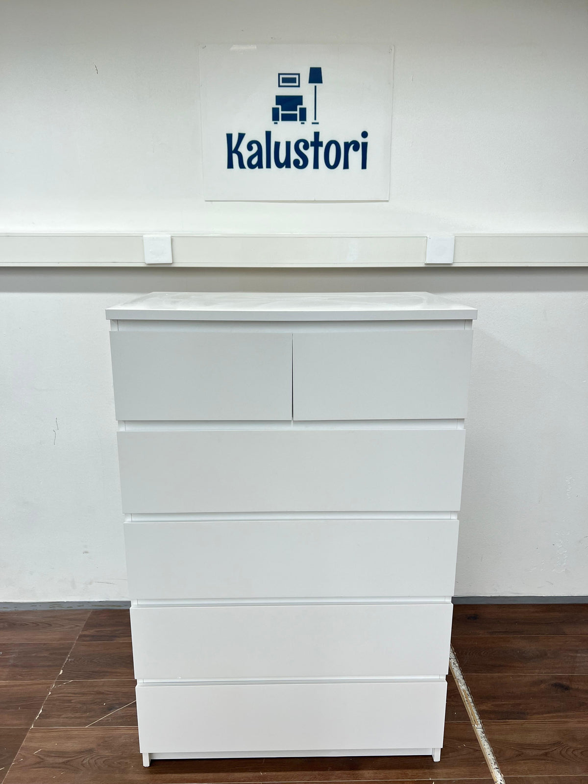 Ikea MALM Lipasto, 6 laatikkoa, valkoinen, 80x123 cm Kalustori