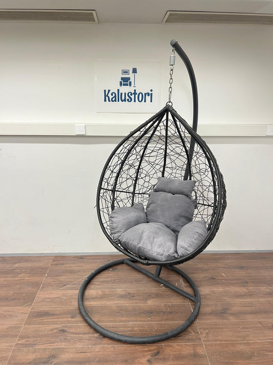 Musta ja harmaa ulkokeinu Kalustori