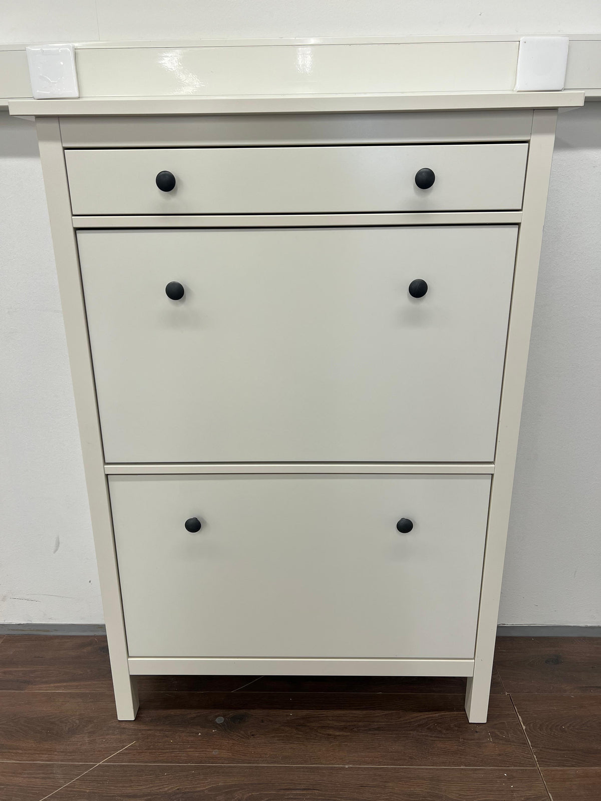 Ikea HEMNES Kenkäkaappi kahdella lokerolla, valkoinen 89 x 30 x 127 cm Kalustori