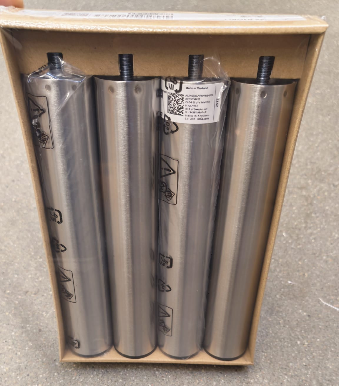 Ikea BJORLI Jalka, ruostumatonta terästä,10 cm Kalustori