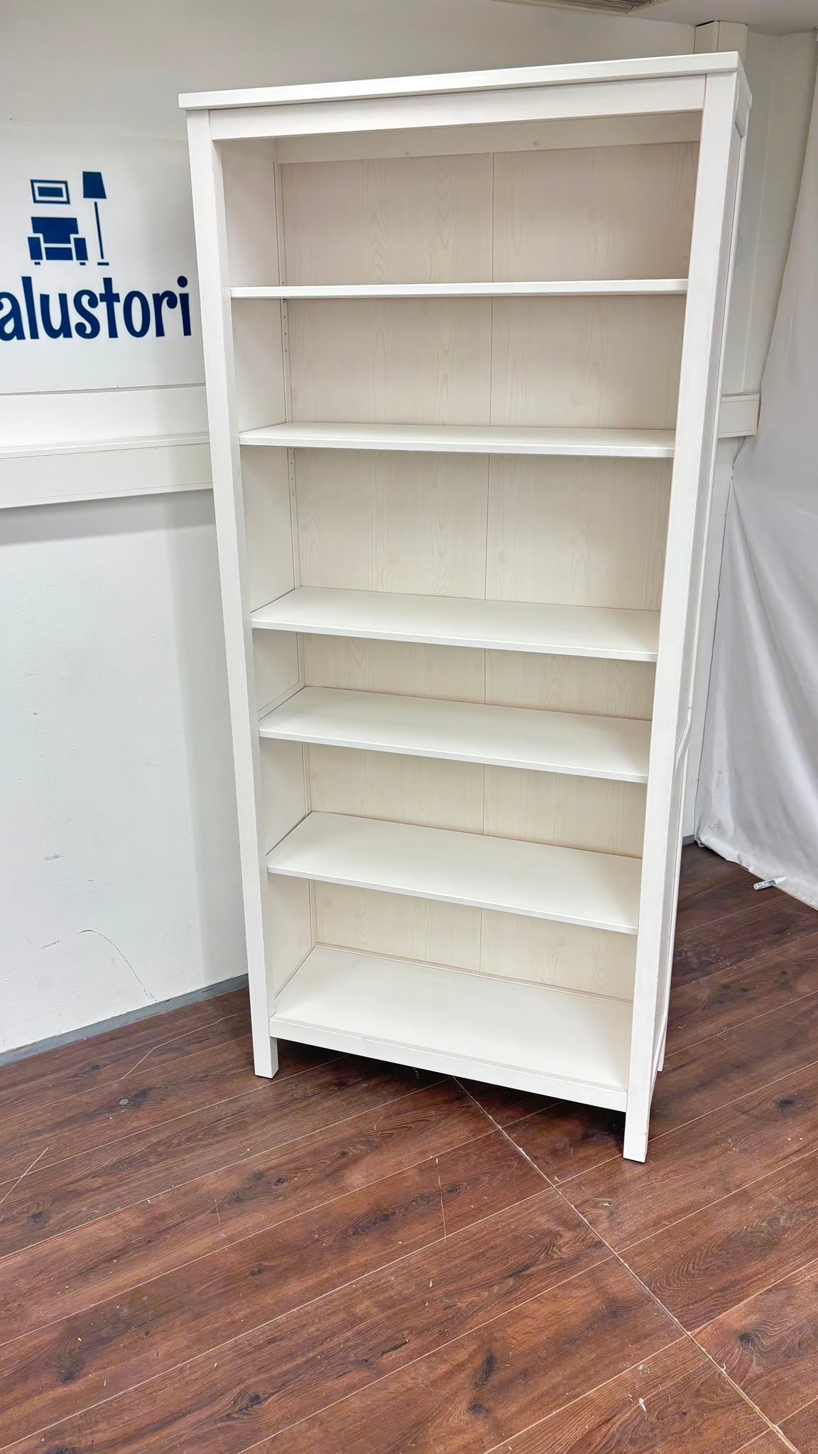 Ikea HEMNES Kirjahylly, valkoinen petsattu,90x197 cm Kalustori