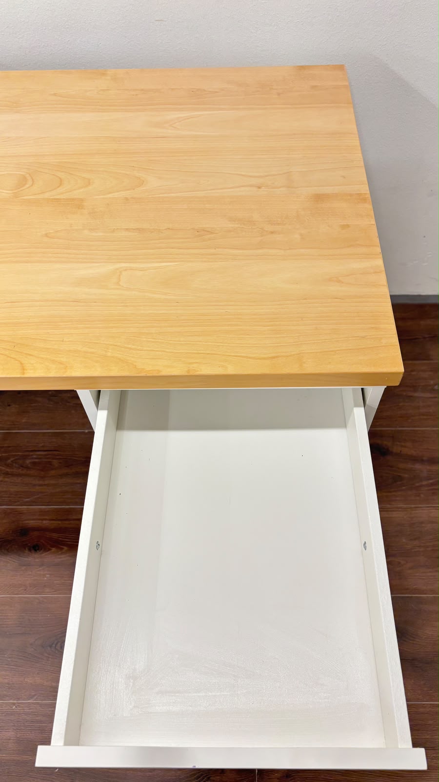 Ikea ANFALLARE / ALEX Työpöytä, bambu/valkoinen, 140x65 cm Kalustori