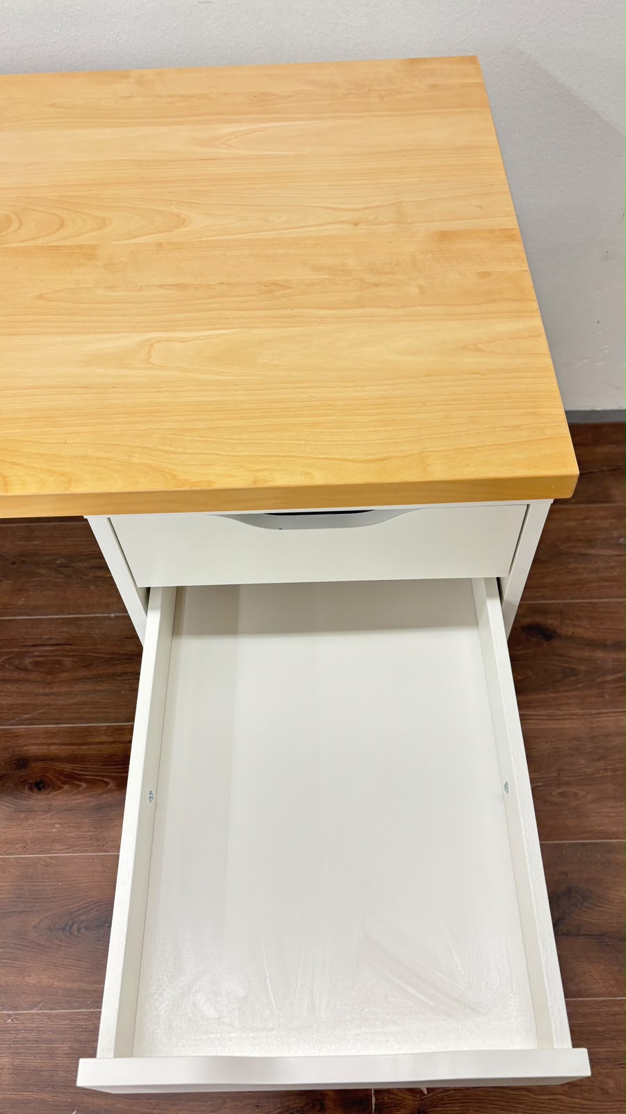 Ikea ANFALLARE / ALEX Työpöytä, bambu/valkoinen, 140x65 cm Kalustori
