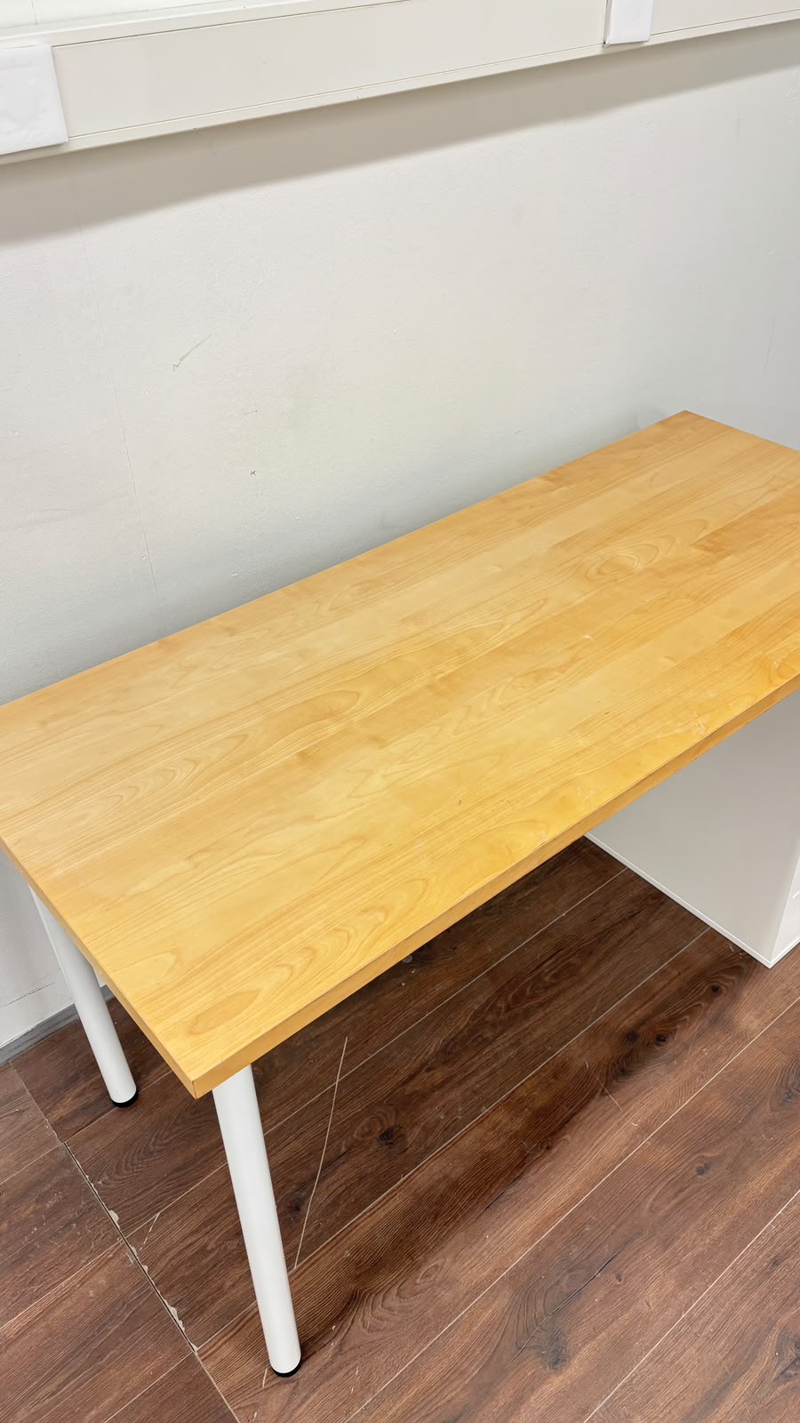 Ikea ANFALLARE / ALEX Työpöytä, bambu/valkoinen, 140x65 cm Kalustori