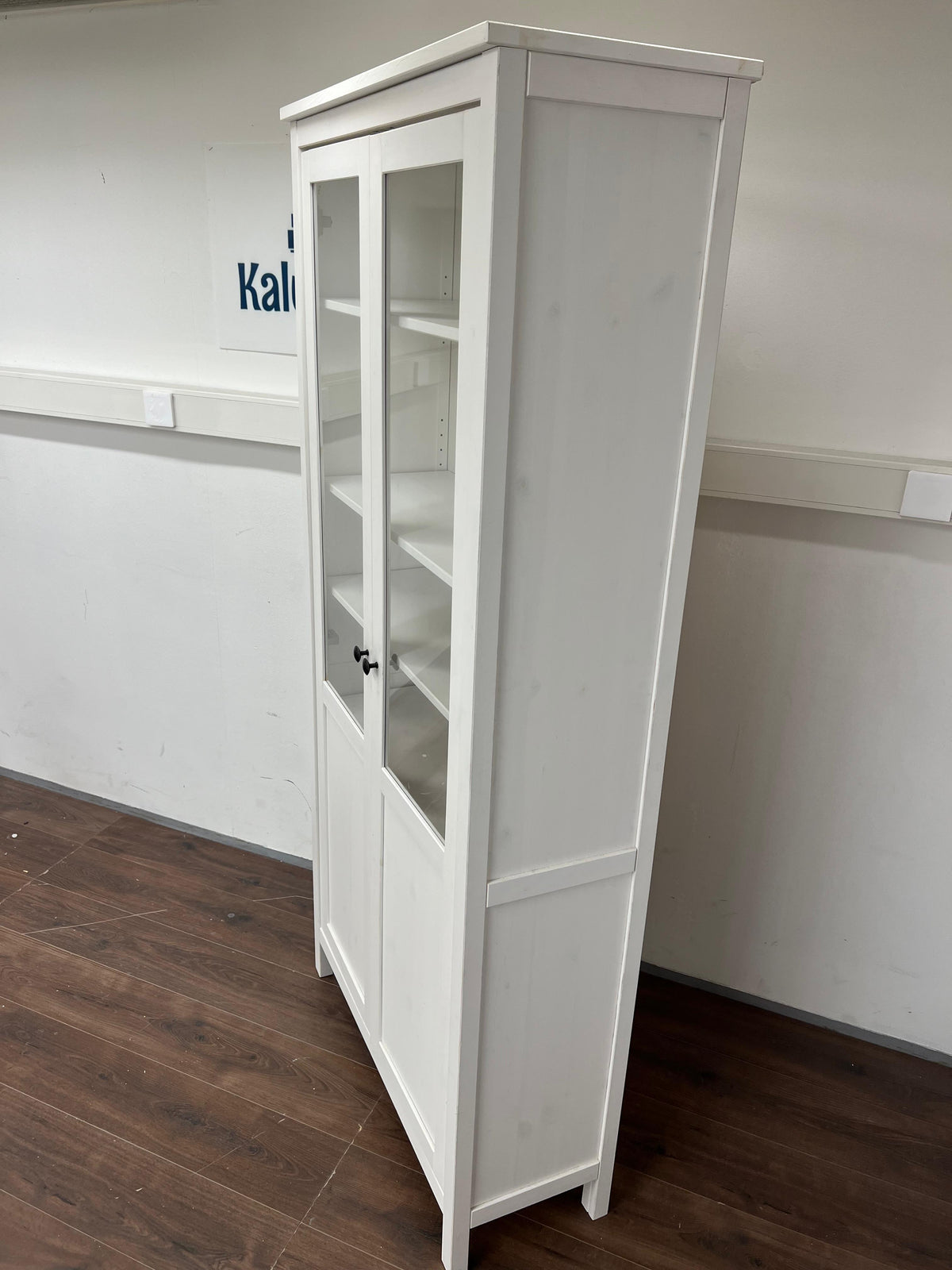 Ikea HEMNES lasiovinen kaappi , valkoinen lakka, 90x197 cm Kalustori