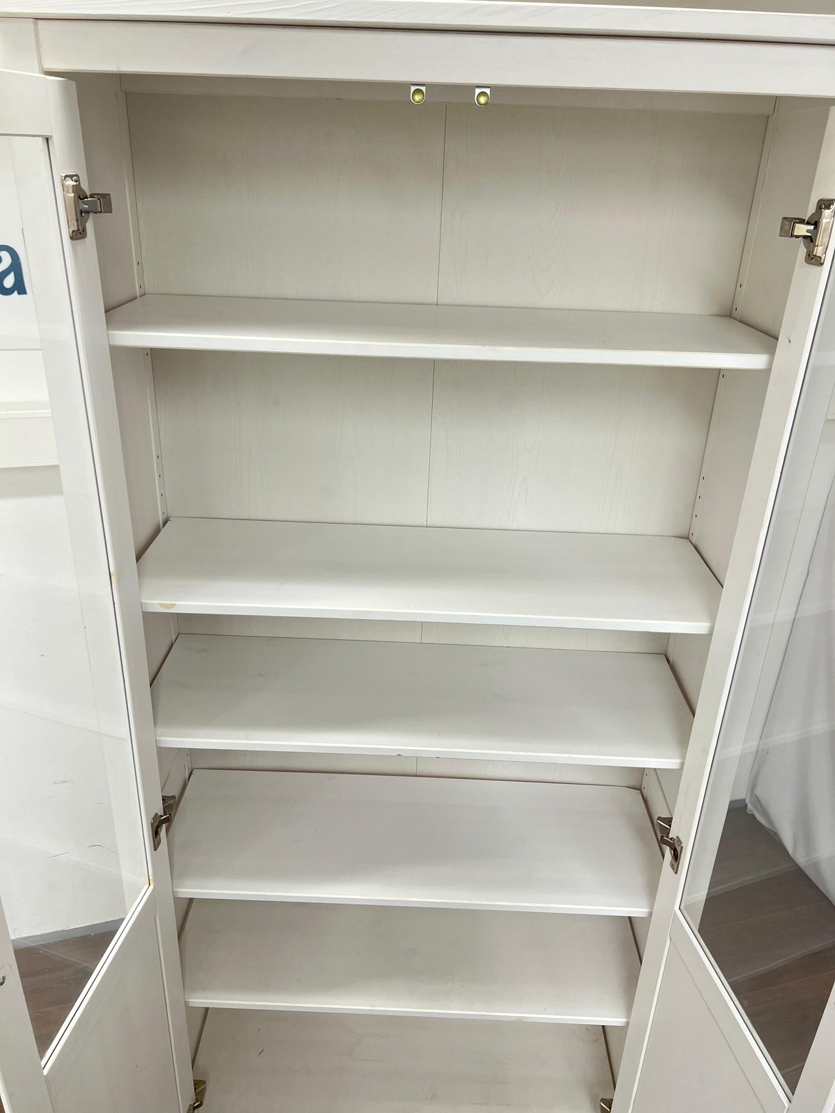 Ikea HEMNES lasiovinen kaappi , valkoinen lakka, 90x197 cm Kalustori