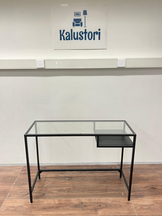 Ikea VITTSJÖ Läppäripöytä, mustanruskea/lasi 100x36 cm Kalustori