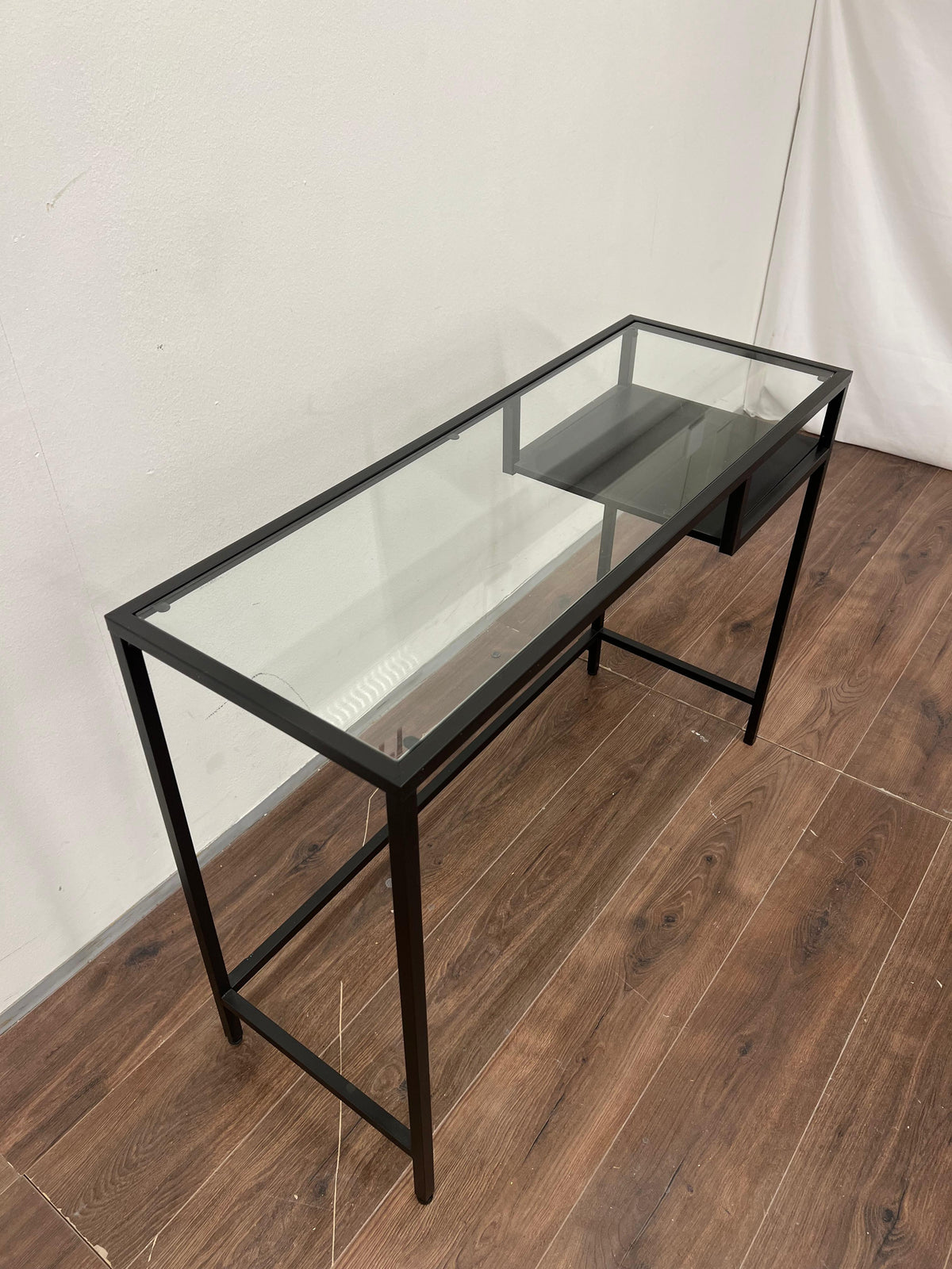 Ikea VITTSJÖ Läppäripöytä, mustanruskea/lasi 100x36 cm Kalustori