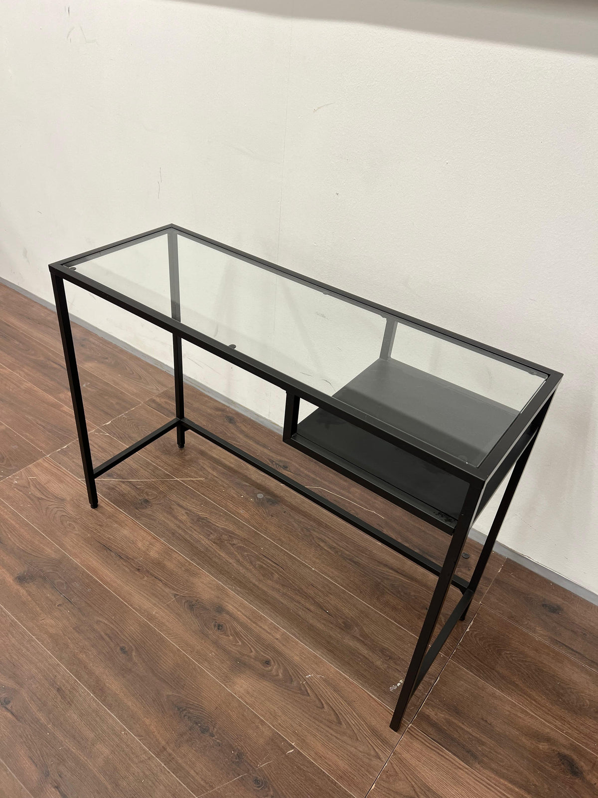 Ikea VITTSJÖ Läppäripöytä, mustanruskea/lasi 100x36 cm Kalustori