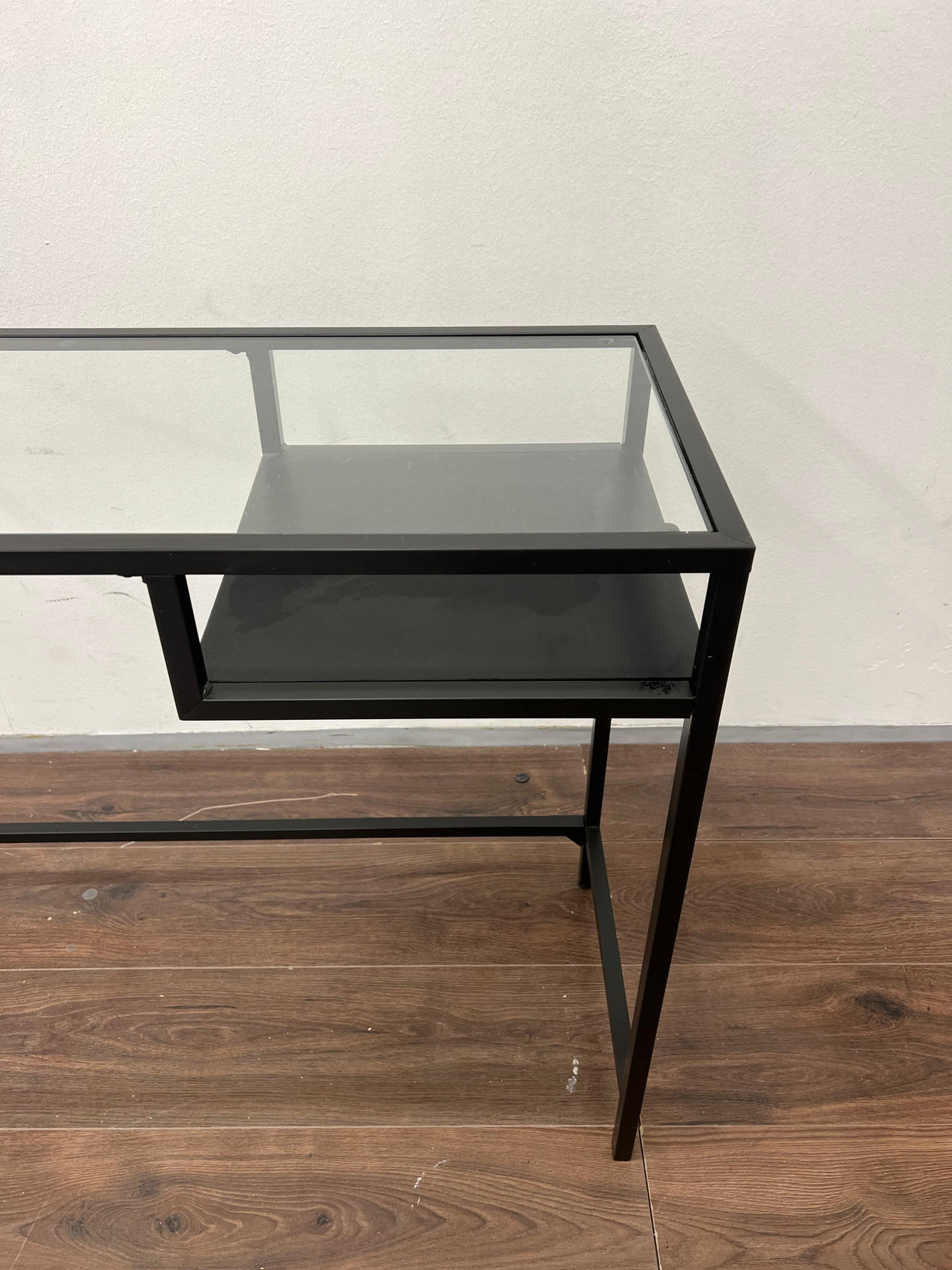 Ikea VITTSJÖ Läppäripöytä, mustanruskea/lasi 100x36 cm Kalustori