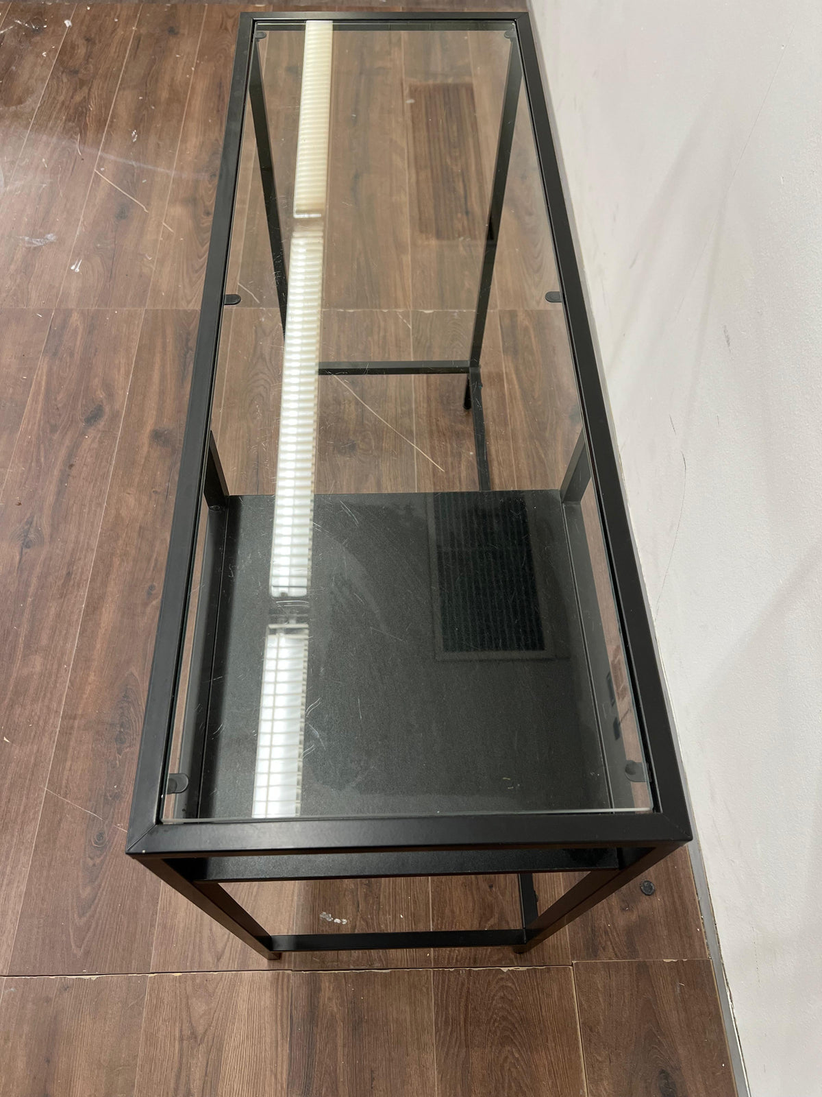 Ikea VITTSJÖ Läppäripöytä, mustanruskea/lasi 100x36 cm Kalustori