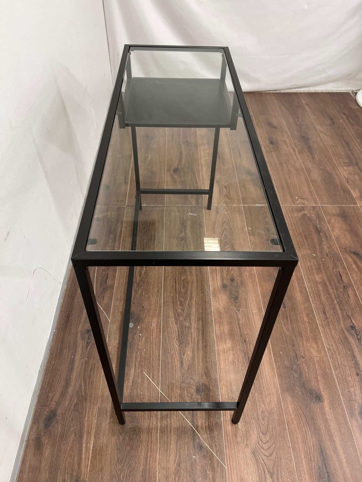 Ikea VITTSJÖ Läppäripöytä, mustanruskea/lasi 100x36 cm Kalustori