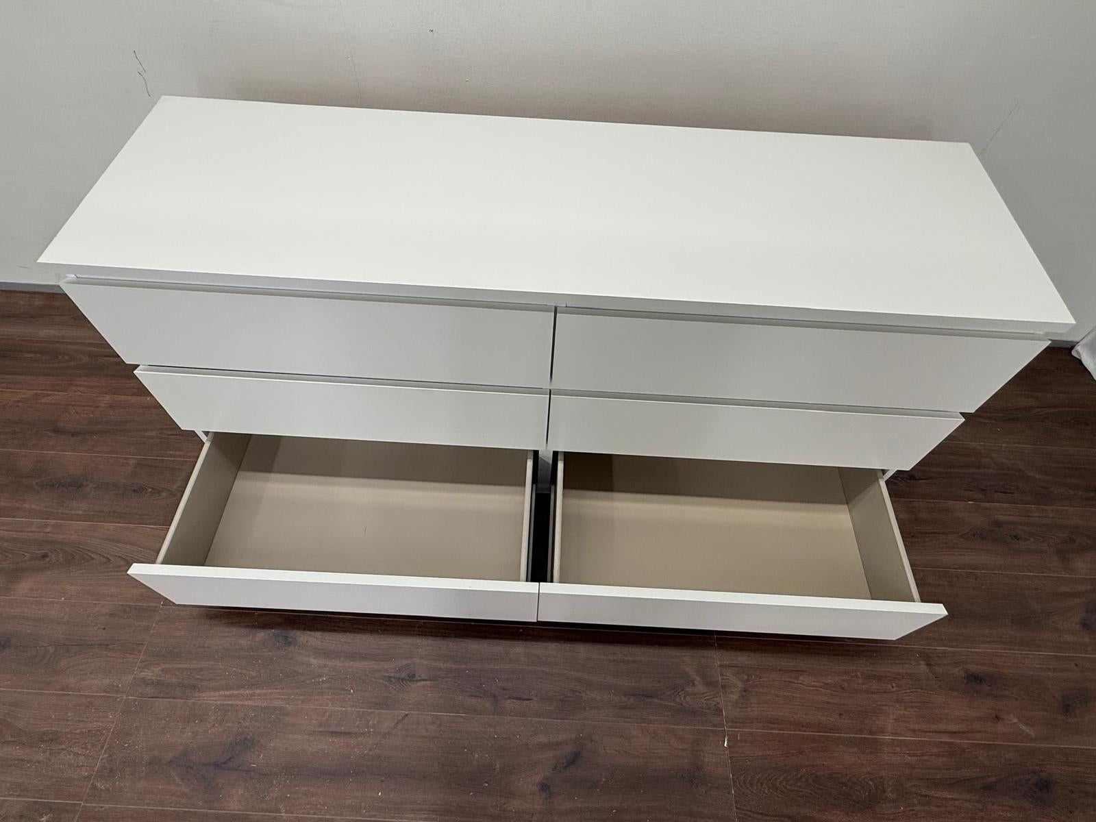 Ikea MALM Lipasto, 6 laatikkoa, valkoinen, 160x78 cm Kalustori