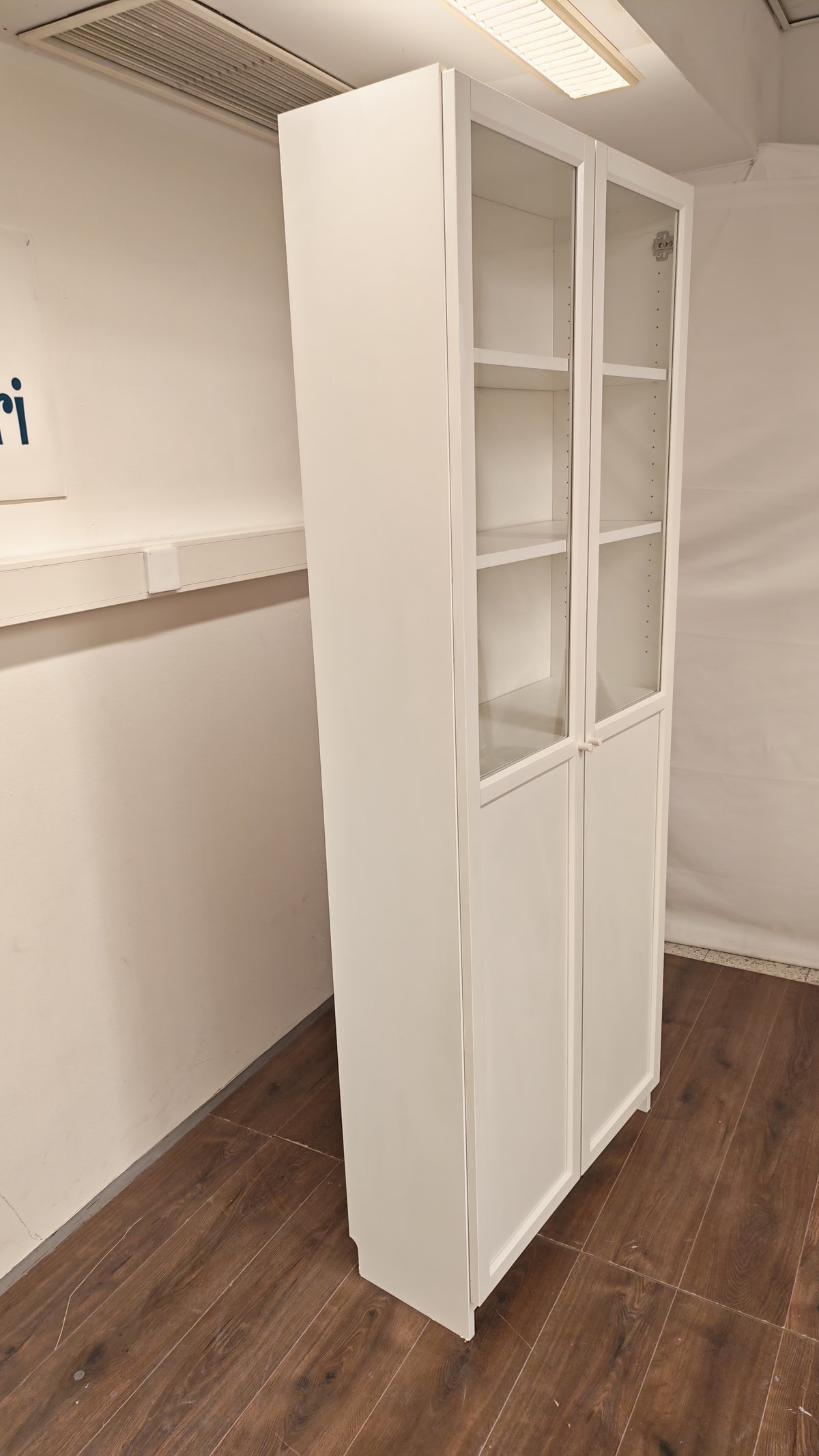 Ikea BILLY / OXBERG Kirjahylly+paneeli-/vitriiniovet, valkoinen, 80x30x202 cm Kalustori