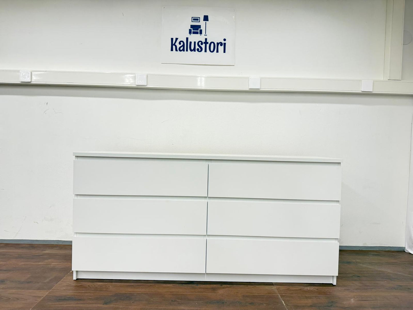 Ikea MALM Lipasto, 6 laatikkoa, valkoinen, 160x78 cm Kalustori
