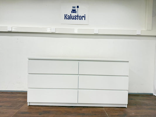 Ikea MALM Lipasto, 6 laatikkoa, valkoinen, 160x78 cm Kalustori