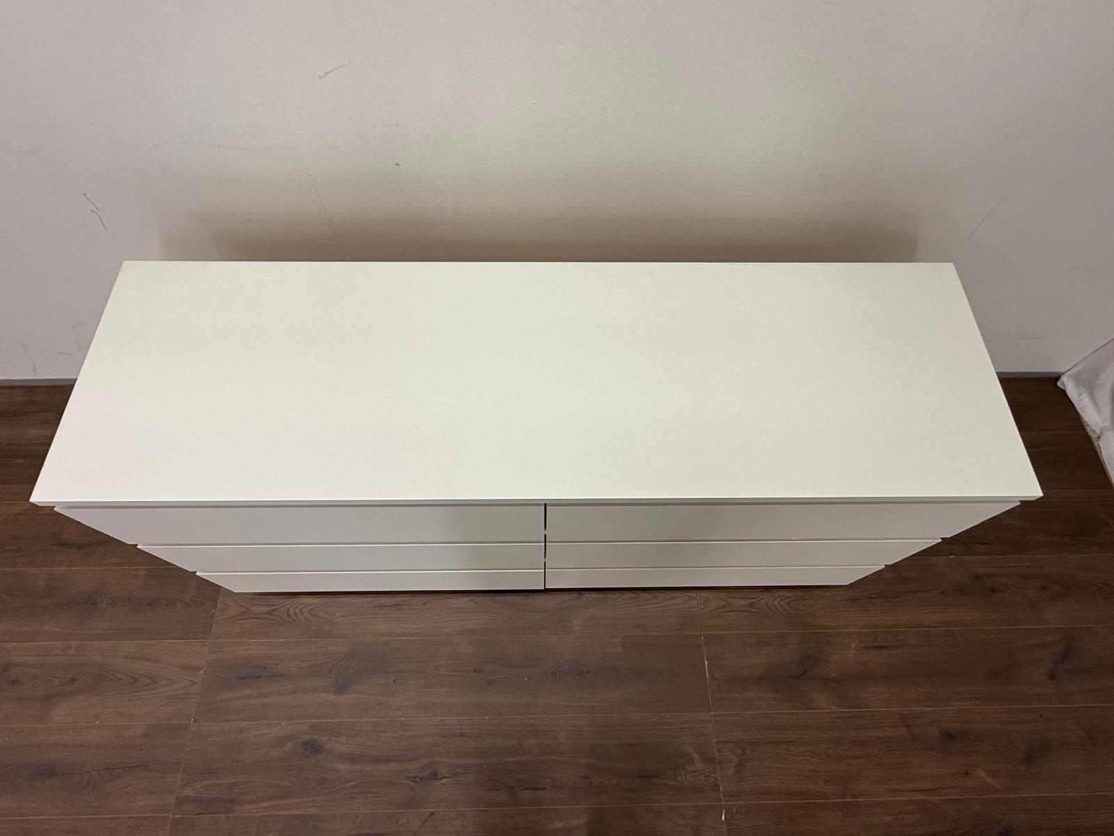 Ikea MALM Lipasto, 6 laatikkoa, valkoinen, 160x78 cm Kalustori