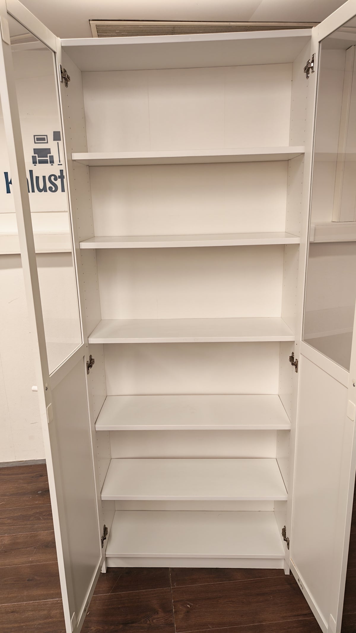 Ikea BILLY / OXBERG Kirjahylly+paneeli-/vitriiniovet, valkoinen, 80x30x202 cm Kalustori
