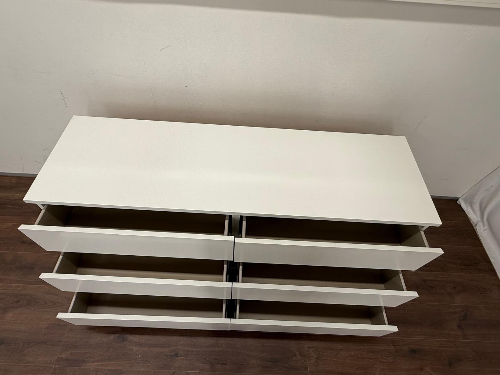 Ikea MALM Lipasto, 6 laatikkoa, valkoinen, 160x78 cm Kalustori