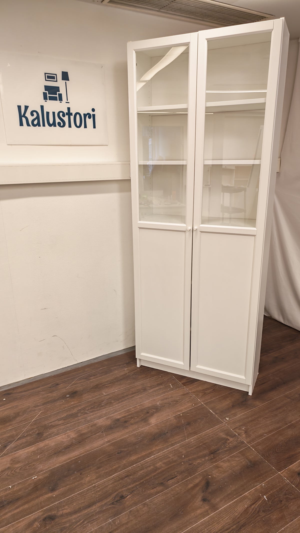 Ikea BILLY / OXBERG Kirjahylly+paneeli-/vitriiniovet, valkoinen, 80x30x202 cm Kalustori